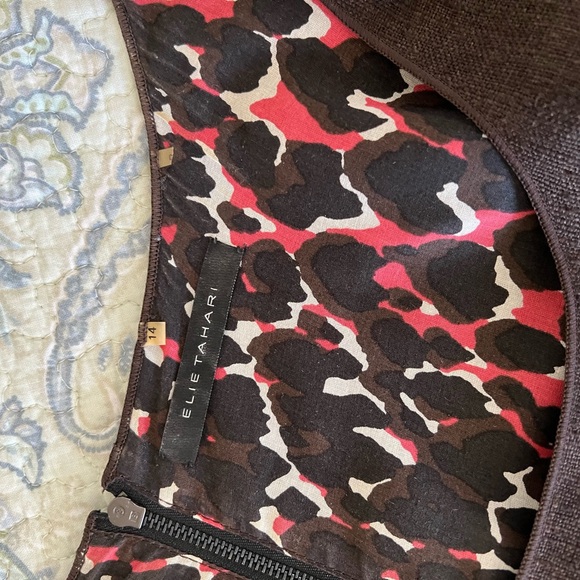 Perfect little brown dress in raw silk - Picture 4 of 5